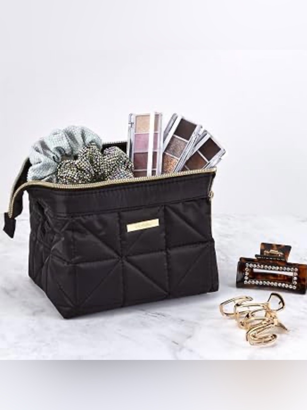 Modella Conair Allegro Quilted Cosmetic Case with Gold Accent